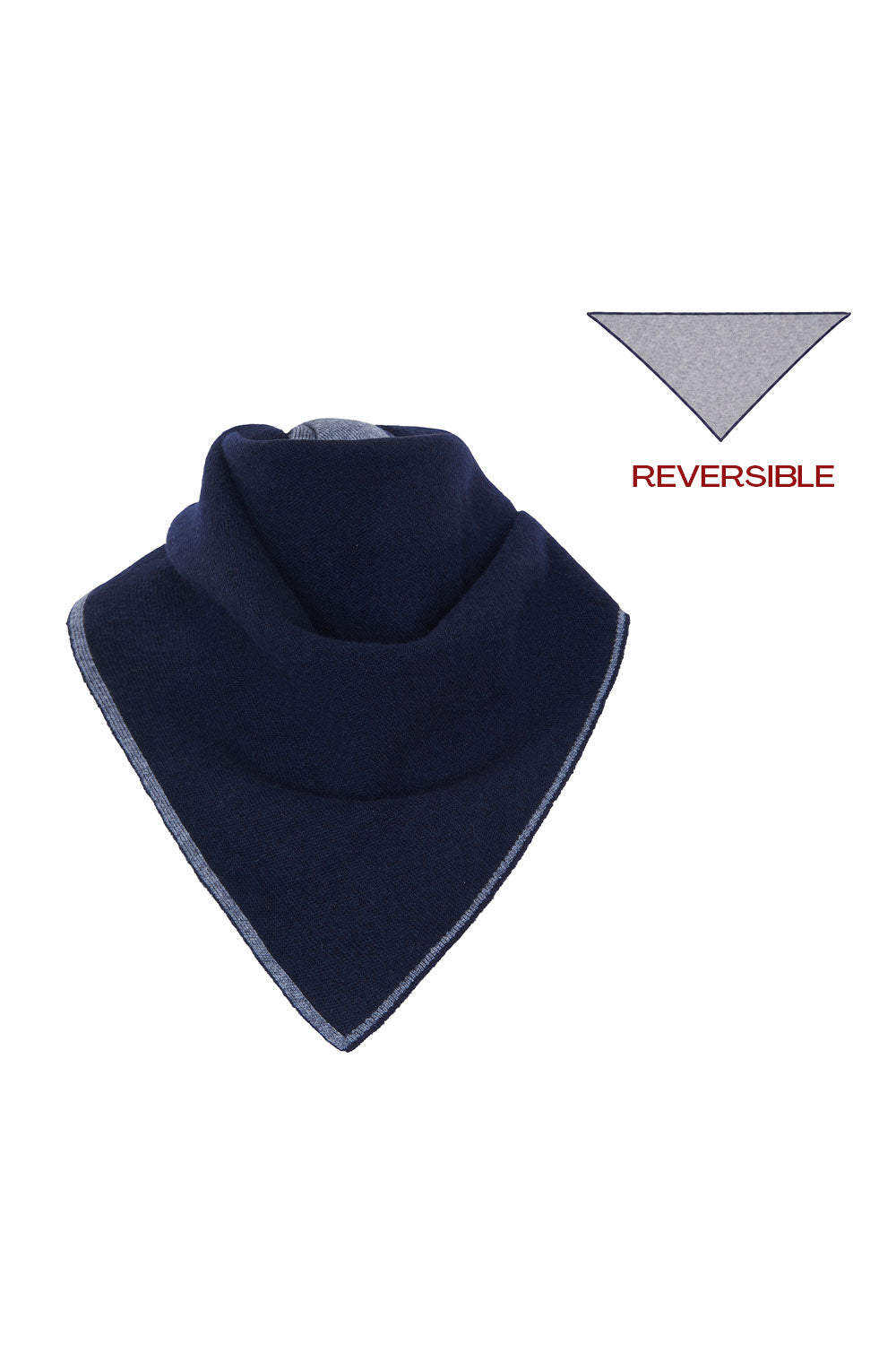 Navy reversible cashmere scarf - packshot | Elle Macpherson x Linnea Lund