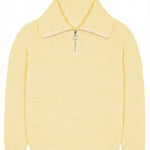 Zip collar light honey cashmere sweater for women - front view | Sam | Linnea Lund