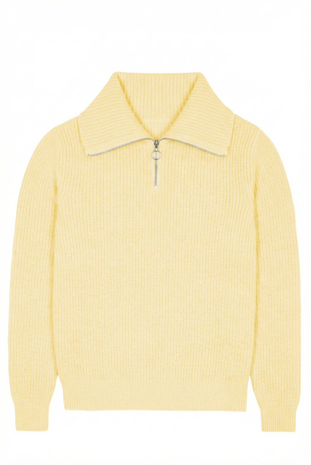 Zip collar light honey cashmere sweater for women - front view | Sam | Linnea Lund