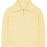 Zip collar light honey cashmere sweater for women - front view | Sam | Linnea Lund