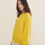 Flash yellow cashmere sweater women - side view | Sarah | Linnea Lund