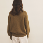 green tobacco cashmere sweater women - back view | Sarah | Linnea Lund