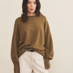 green tobacco cashmere sweater women - front view | Sarah | Linnea Lund