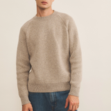Greige cashmere sweater men - front view | Sergio | Linnea Lund