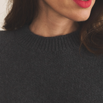Dark grey cashmere sweater women - focus view | Sergio | Linnea Lund