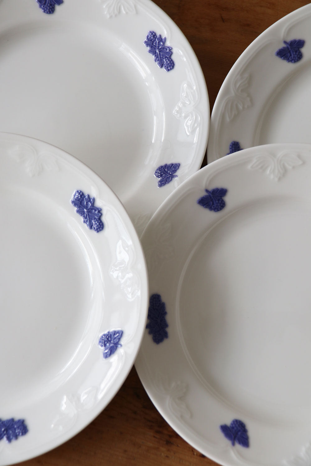 Vintage Swedish Dessert Plate Set (x4) Gustavsberg Porcelain Blå Blom 1960
