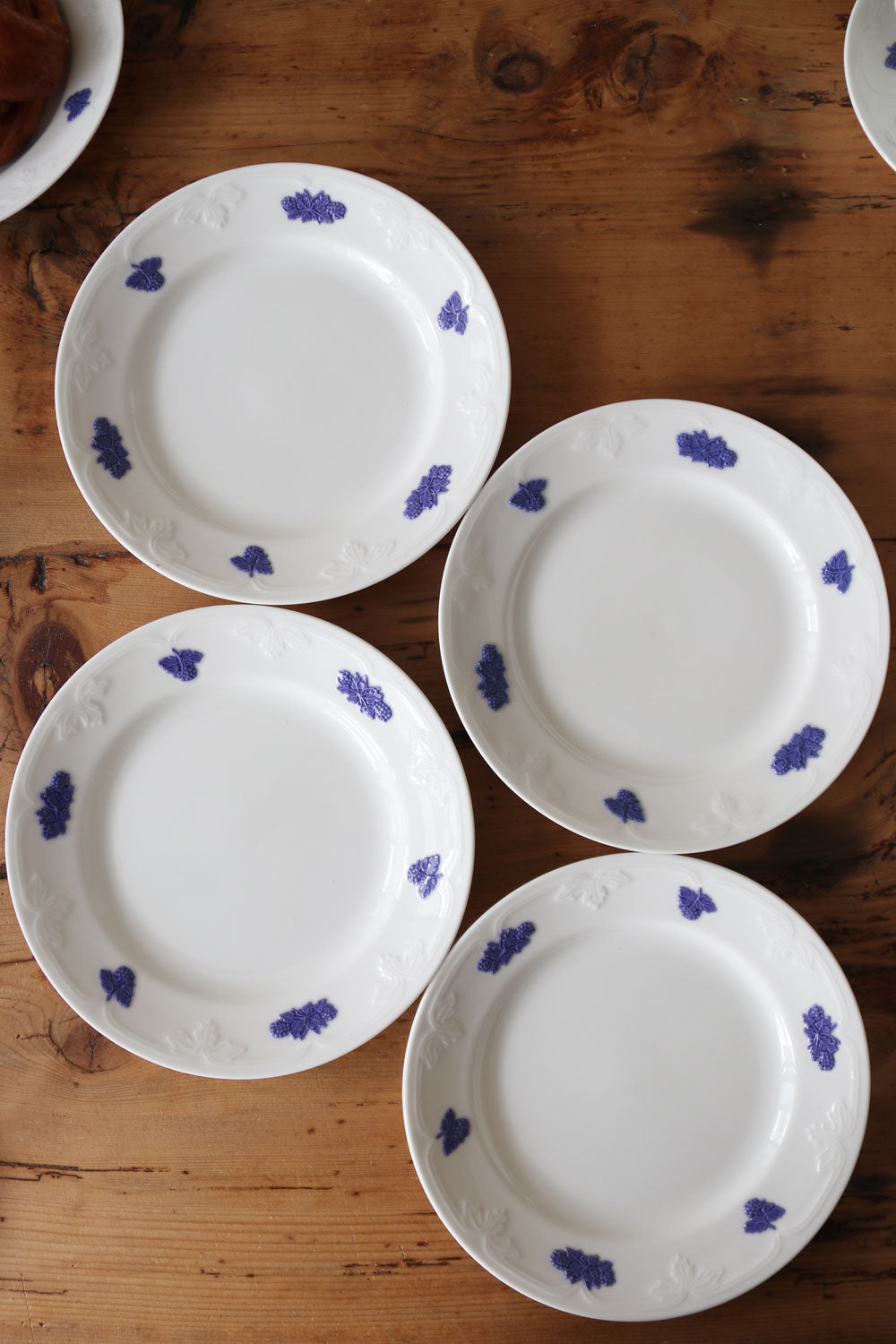 Vintage Swedish Dessert Plate Set (x4) Gustavsberg Porcelain Blå Blom 1960