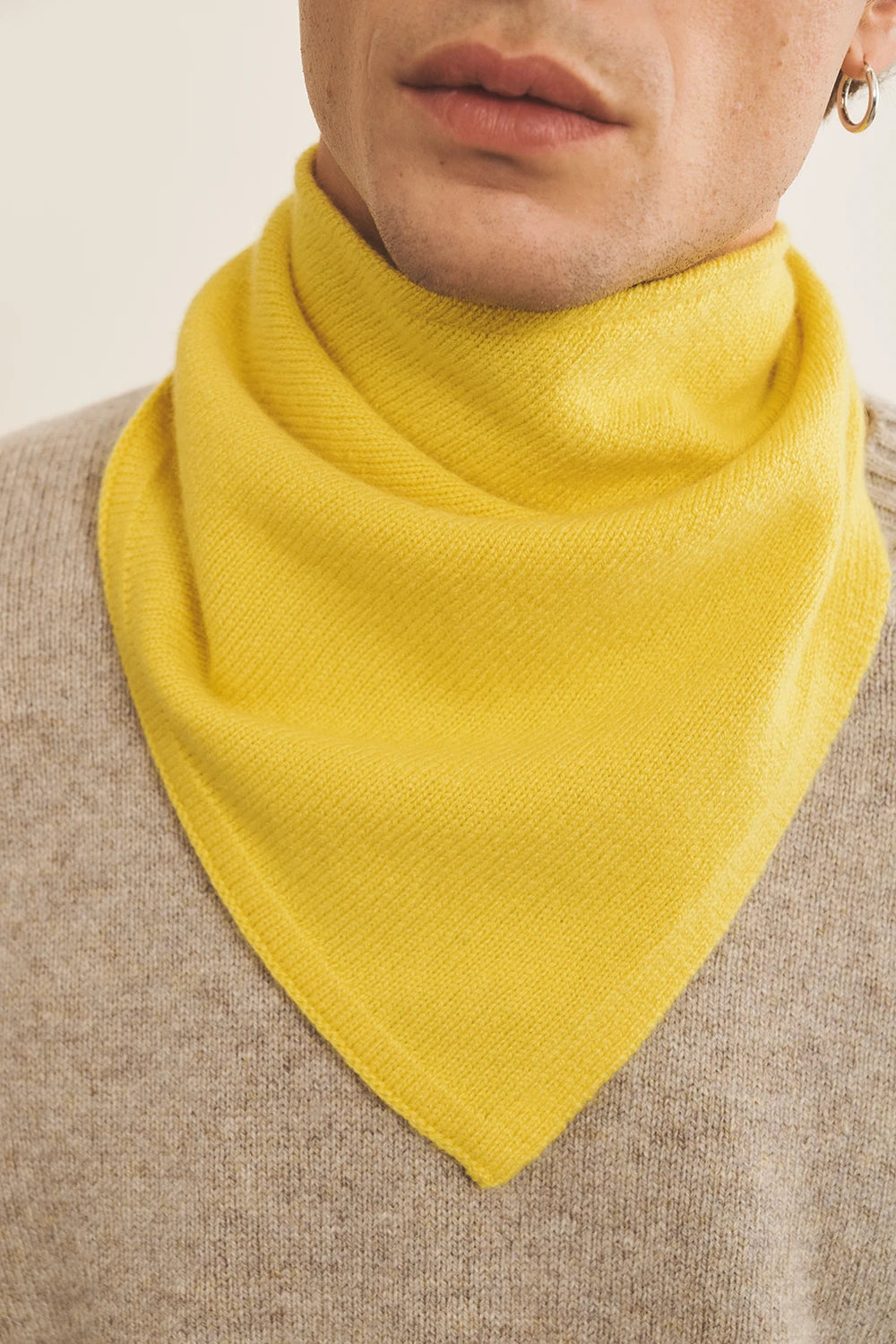 flash yellow cashmere bandana men | Stella | Linnea Lund