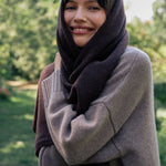 Dark brown rectangular cashmere scarf | Susanne | Linnea Lund