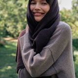 Dark brown rectangular cashmere scarf | Susanne | Linnea Lund