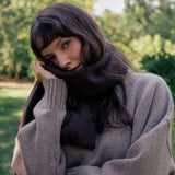 Dark brown rectangular cashmere scarf | Susanne | Linnea Lund