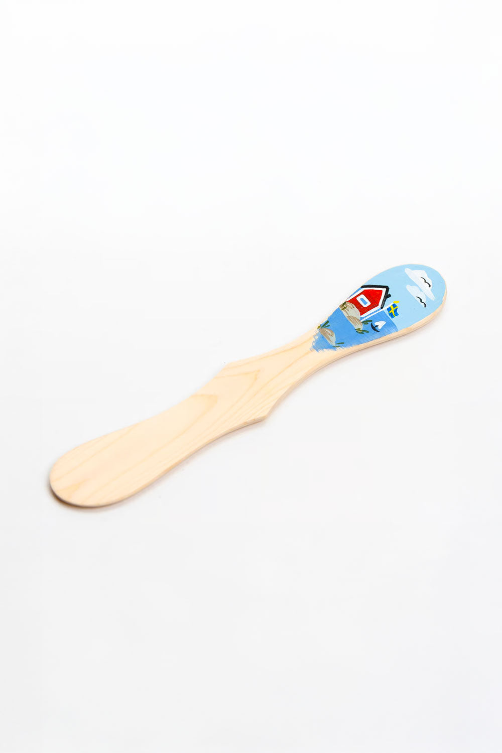 Swedish Hand-painted Juniper Wood Butter Knife | Linnea Lund