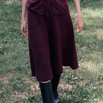 Timeless cashmere midi skirt burgundy - worn | Sylvie | Linnea Lund