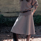 Timeless cashmere midi skirt light brown | Sylvie | Linnea Lund