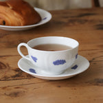 Vintage Swedish Coffee Cup & Saucer Gustavsberg Porcelain Blå Blom 1960