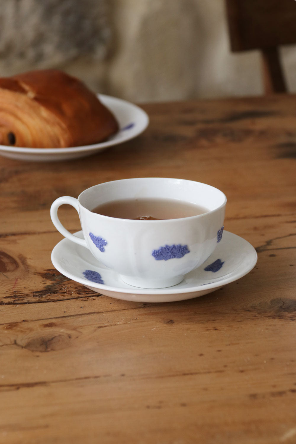 Vintage Swedish Coffee Cup & Saucer Gustavsberg Porcelain Blå Blom 1960