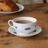 Vintage Swedish Coffee Cup & Saucer Gustavsberg Porcelain Blå Blom 1960