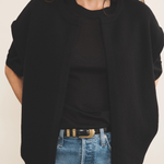 Cashmere sleeveless cardigan women black - front | Théo | Linnea Lund