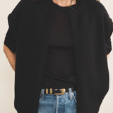 Cashmere sleeveless cardigan women black - front | Théo | Linnea Lund