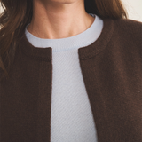 Cashmere sleeveless cardigan women chocolate brown - focus | Théo | Linnea Lund