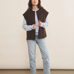 Cashmere sleeveless cardigan women chocolate brown - look | Théo | Linnea Lund
