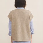 Cashmere sleeveless cardigan women light beige - back view | Théo | Linnea Lund