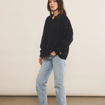 Cashmere sleeveless cardigan women dark blue - side view | Théo | Linnea Lund