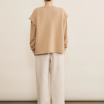 Cashmere sleeveless cardigan women nude beige - back view | Théo | Linnea Lund