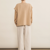 Cashmere sleeveless cardigan women nude beige - back view | Théo | Linnea Lund