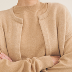 Cashmere sleeveless cardigan women nude beige - focus | Théo | Linnea Lund