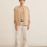Cashmere sleeveless cardigan women nude beige - look | Théo | Linnea Lund
