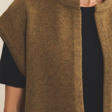 Cashmere sleeveless cardigan women green tobacco - focus | Théo | Linnea Lund