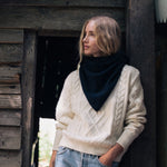 Large navy cashmere and silk triangle scarf | Tove | Linnea Lund