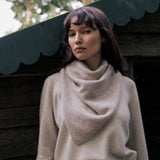 Large brown cashmere and silk triangle scarf | Tove | Linnea Lund