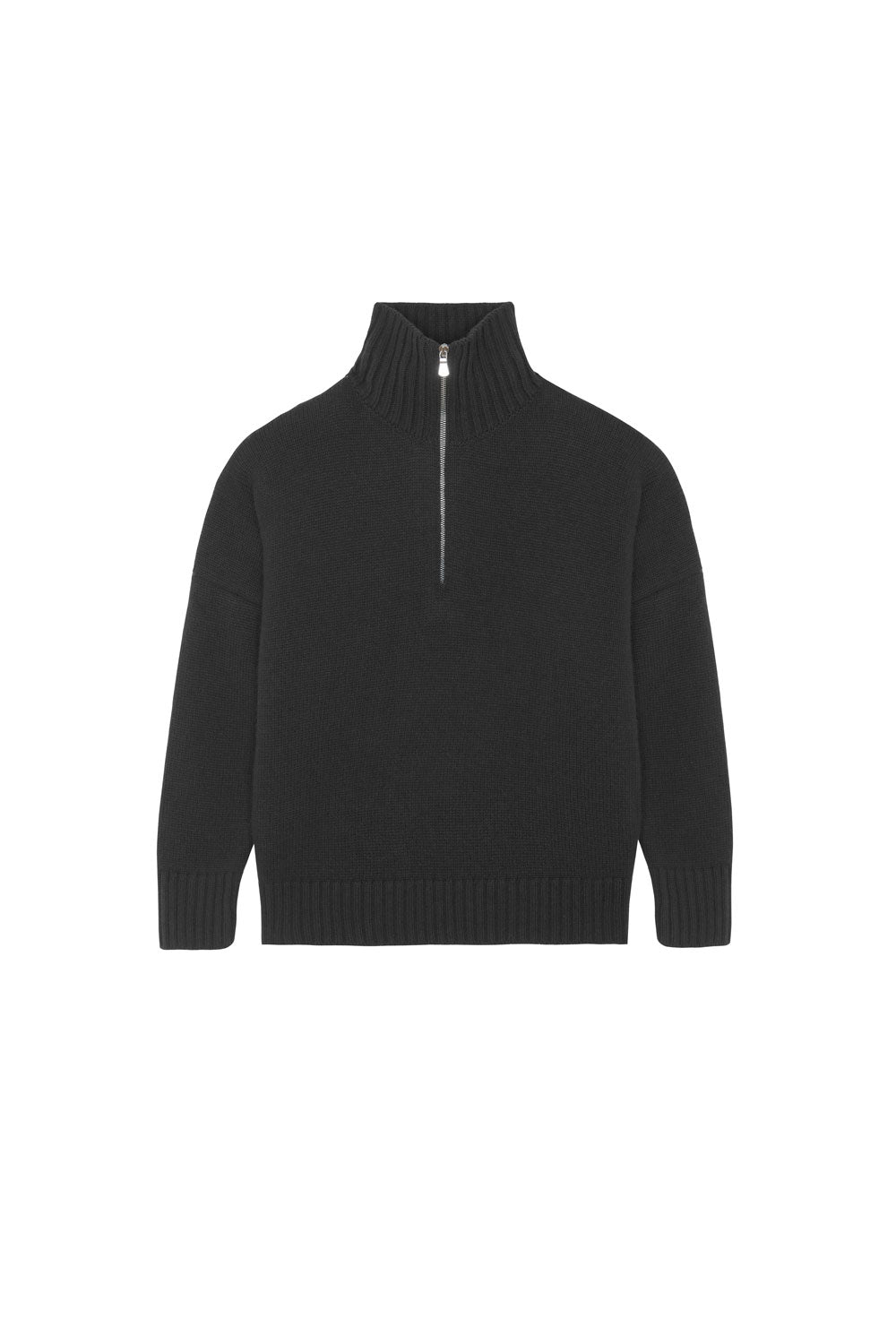 Dark grey cashmere zip sweater for women | Lasse | Linnea Lund