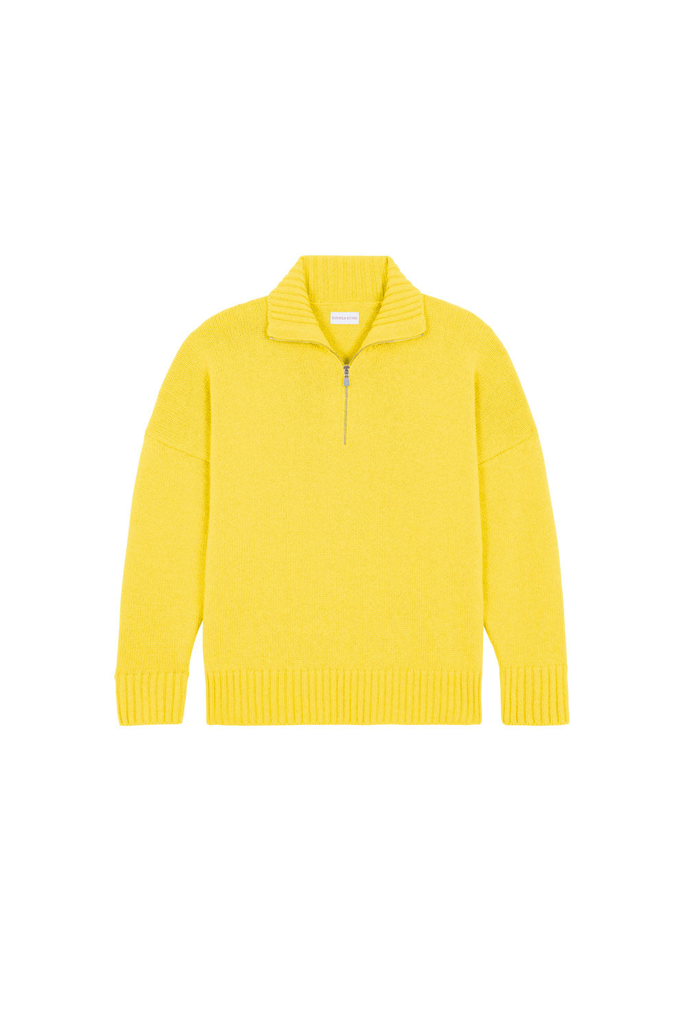 Bright yellow cashmere zip sweater for women | Lasse | Linnea Lund