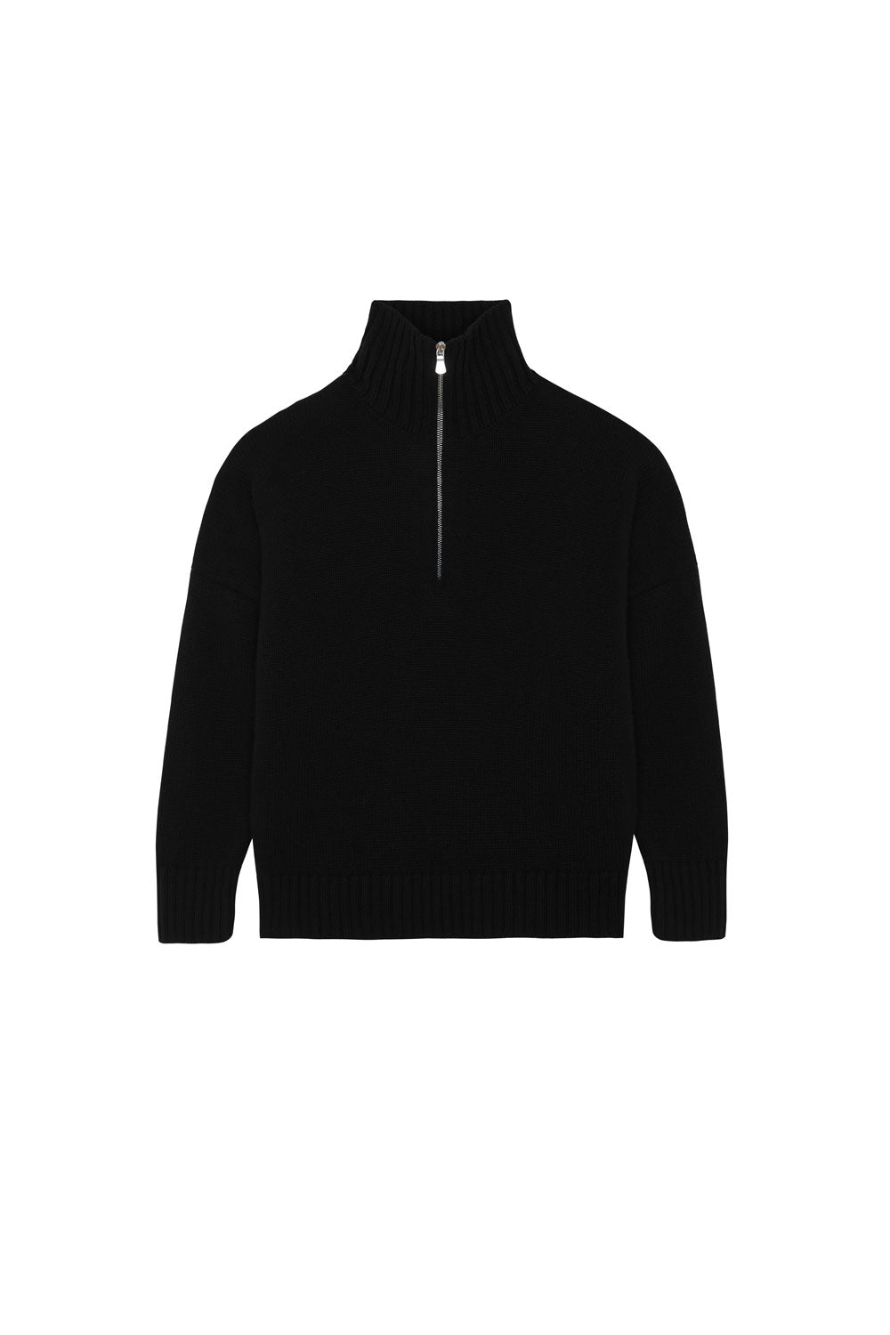 Black cashmere zip sweater for women | Lasse | Linnea Lund