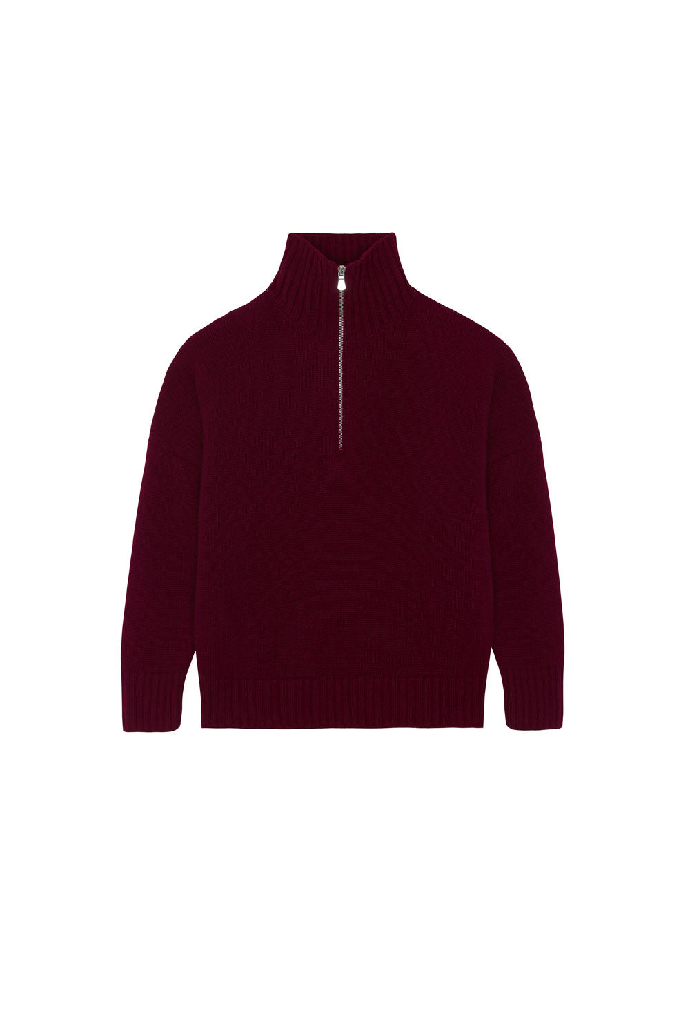 Burgundy cashmere zip sweater for women | Lasse | Linnea Lund