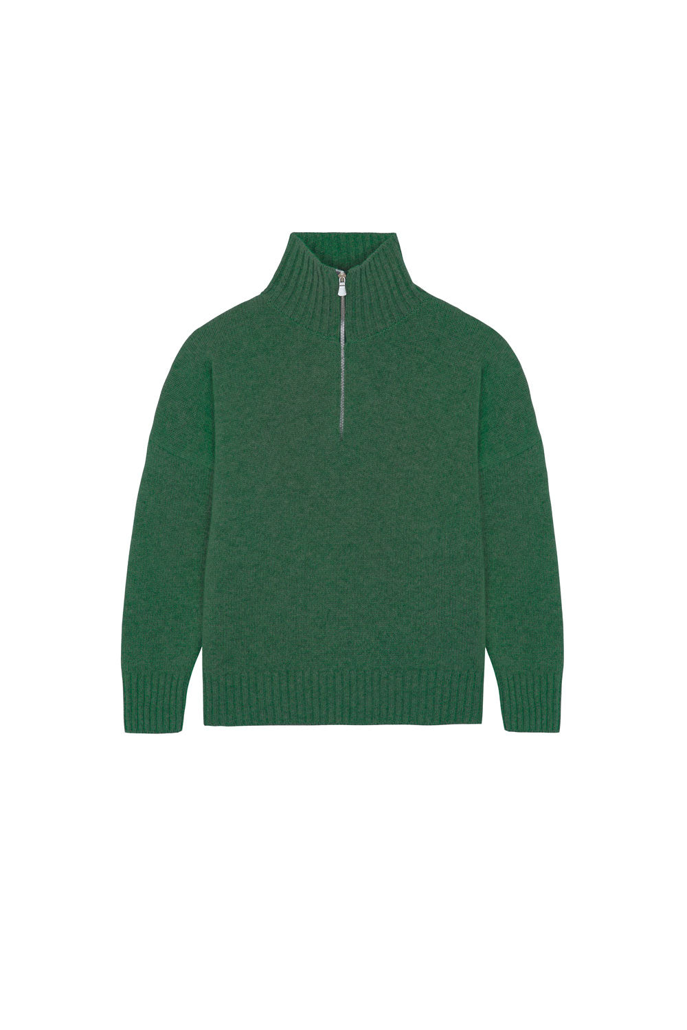 Green cashmere zip sweater for women | Lasse | Linnea Lund