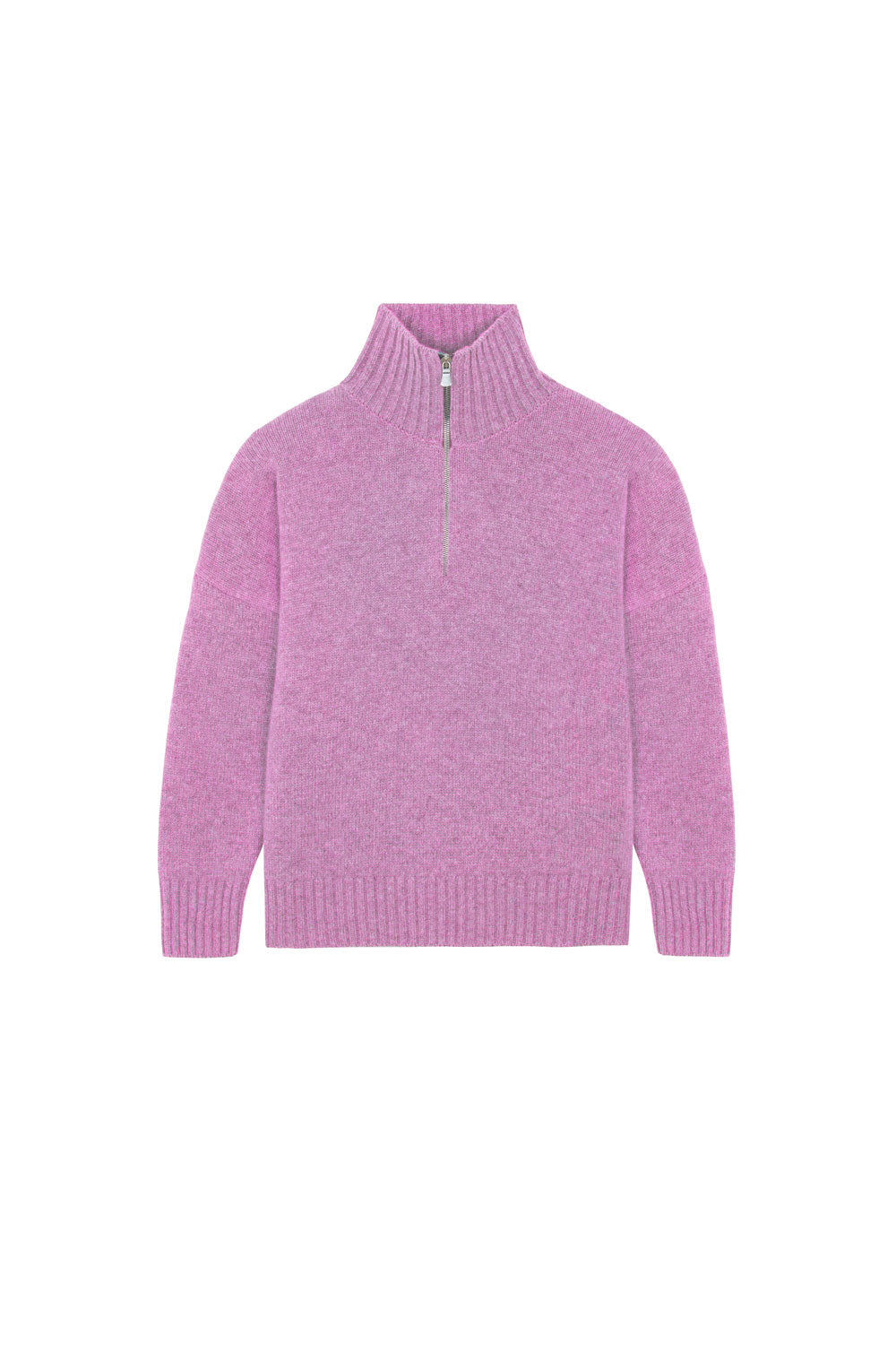 Pink cashmere zip sweater for women | Lasse | Linnea Lund