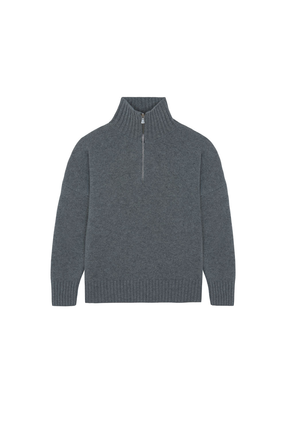Dark grey cashmere zip sweater for women | Lasse | Linnea Lund