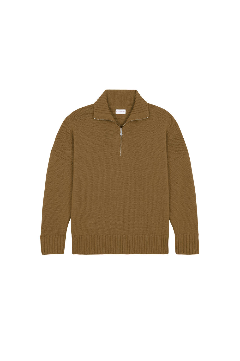 Camel cashmere zip sweater for women | Lasse | Linnea Lund