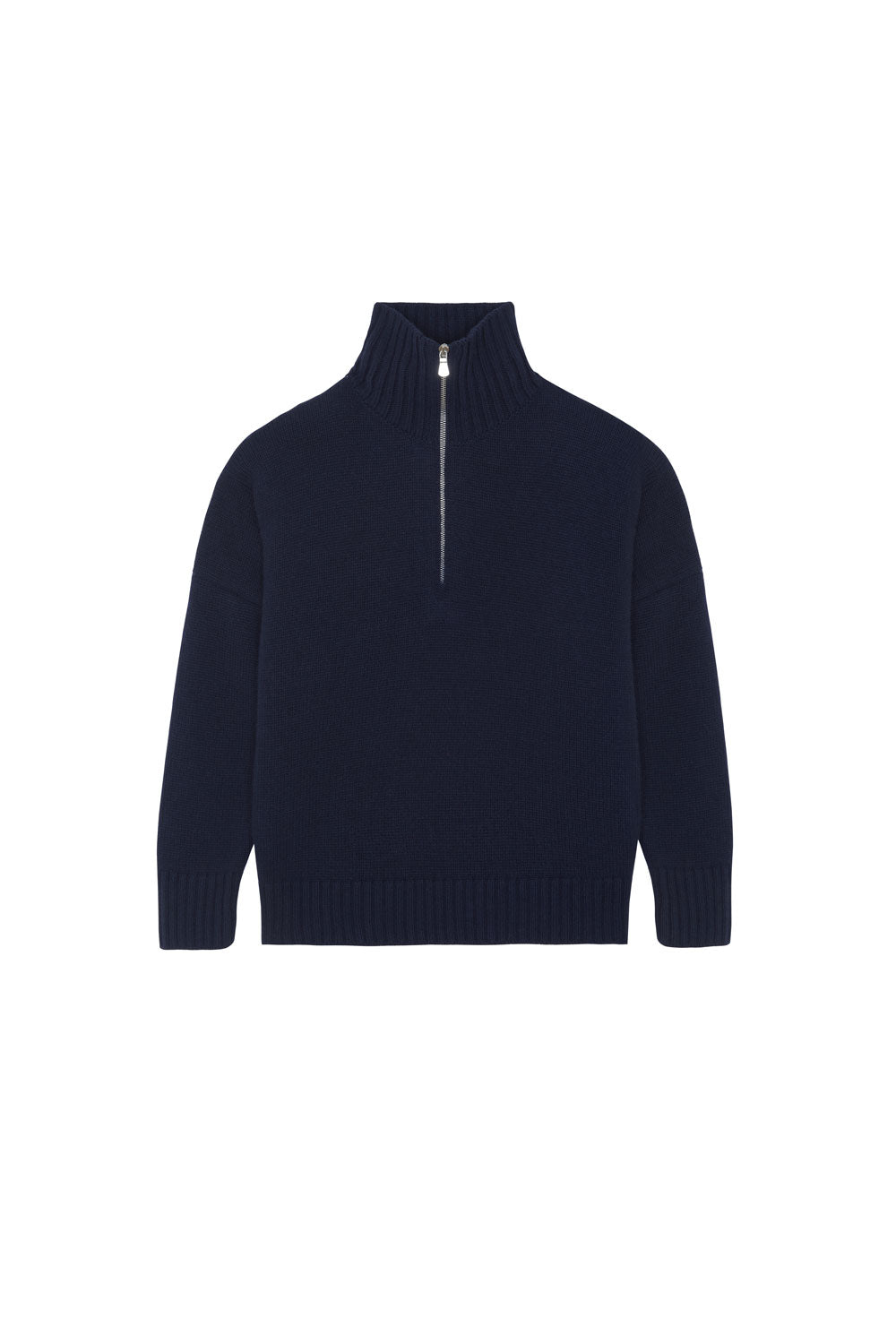 Dark blue cashmere zip sweater for women | Lasse | Linnea Lund