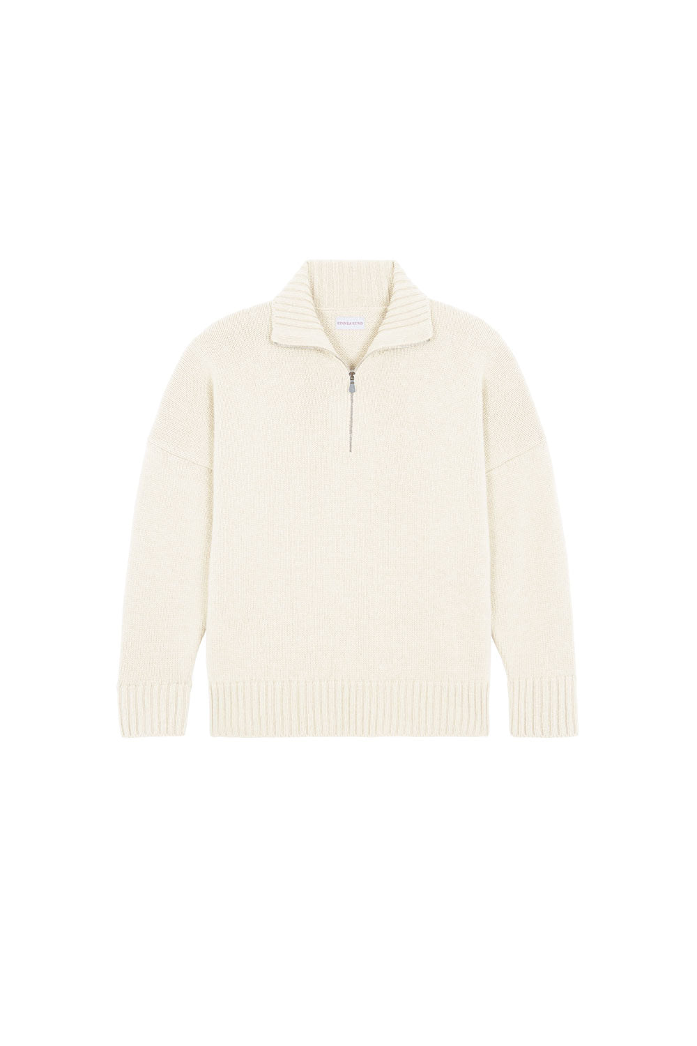 White cashmere zip sweater for women | Lasse | Linnea Lund
