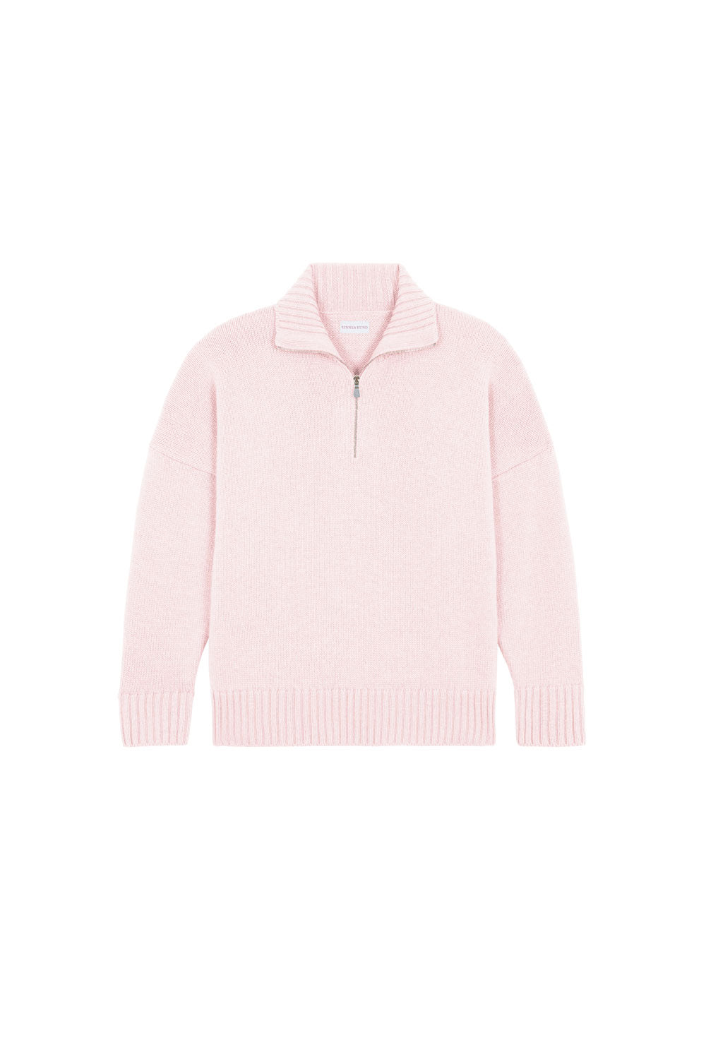 Light pink cashmere zip sweater for women | Lasse | Linnea Lund