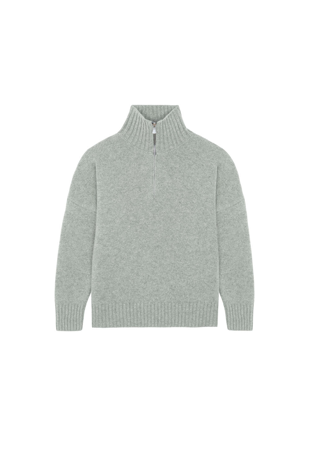 Light grey cashmere zip sweater for women | Lasse | Linnea Lund