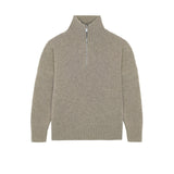 Dark beige cashmere zip sweater for women | Lasse | Linnea Lund