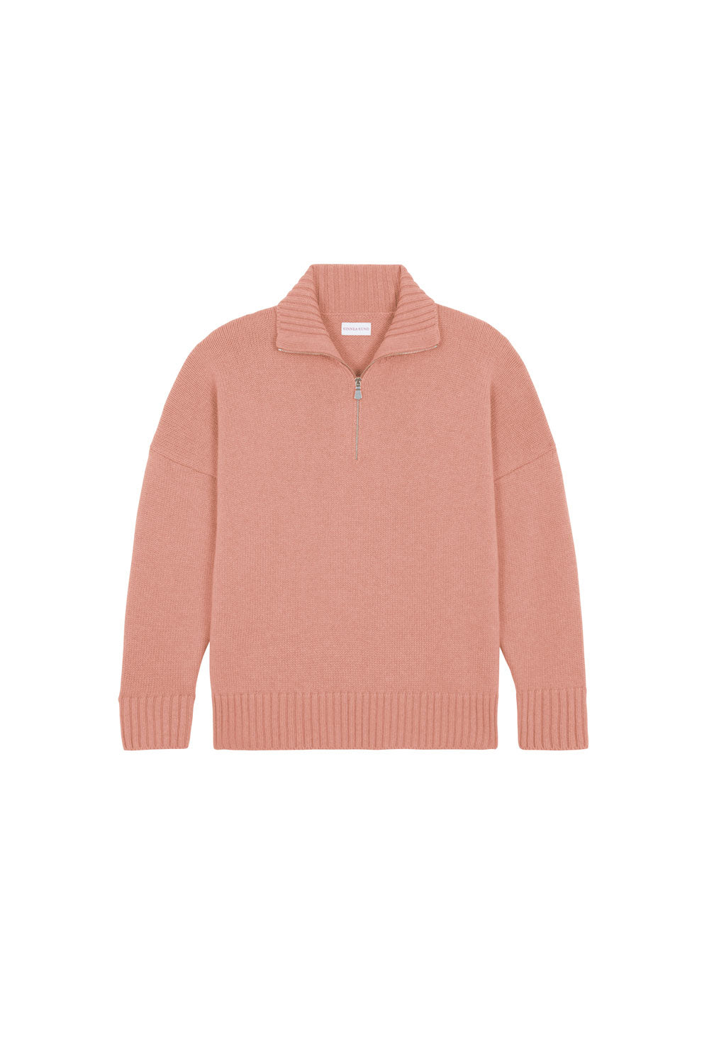 Rose gold cashmere zip sweater for women | Lasse | Linnea Lund