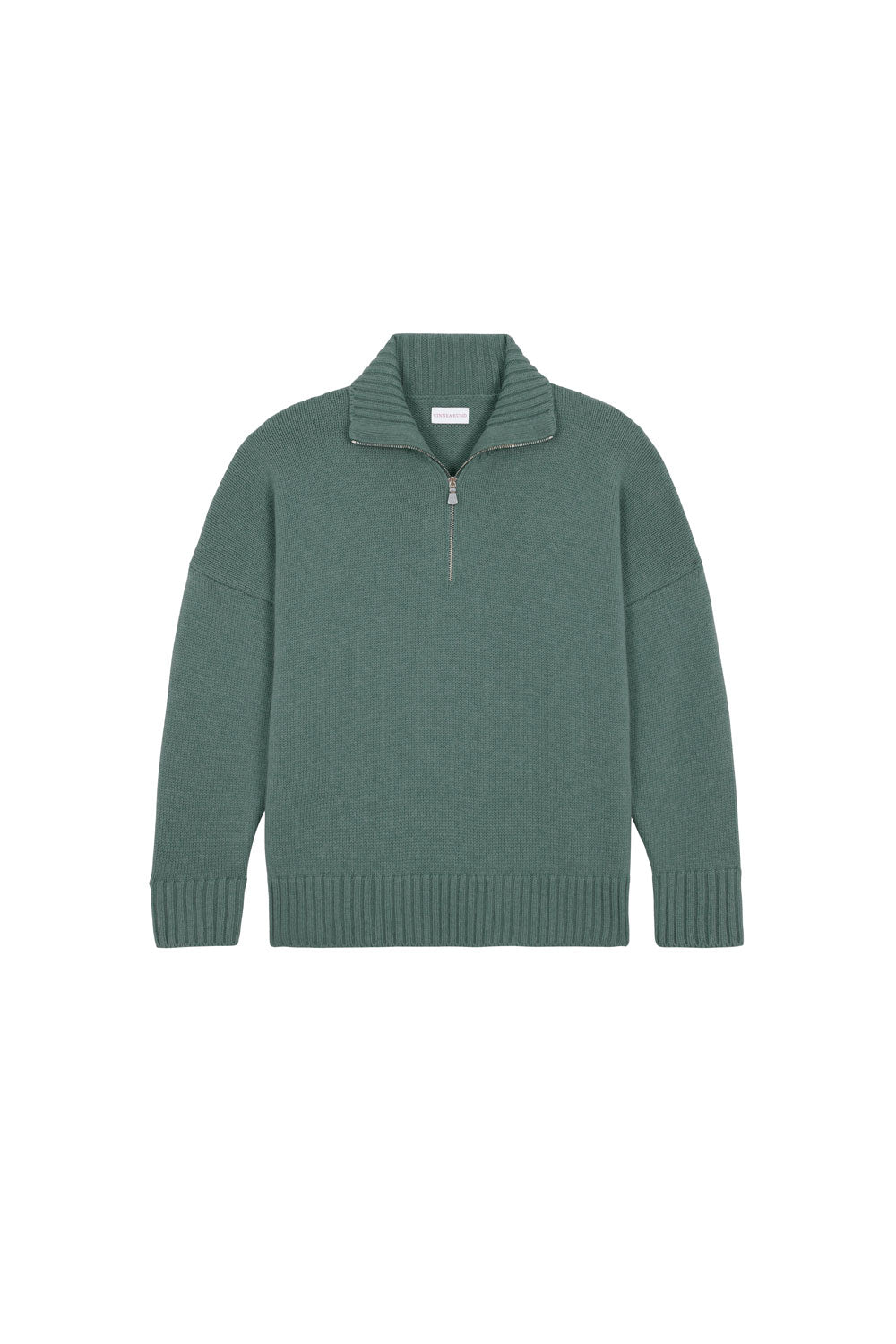 Verdigris cashmere zip sweater for women | Lasse | Linnea Lund