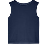 Dark navy cashmere and silk blend, sleeveless top